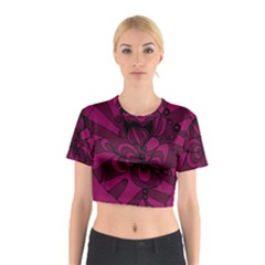 Aubergine Zendoodle Cotton Crop Top by Mazipoodles