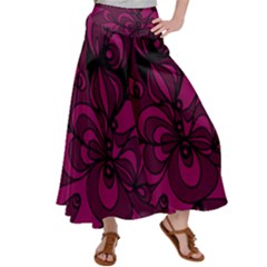 Aubergine Zendoodle Satin Palazzo Pants by Mazipoodles