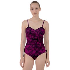 Aubergine Zendoodle Sweetheart Tankini Set by Mazipoodles