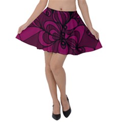 Aubergine Zendoodle Velvet Skater Skirt by Mazipoodles