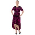 Aubergine Zendoodle Front Wrap High Low Dress View1