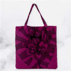 Aubergine Zendoodle Grocery Tote Bag by Mazipoodles