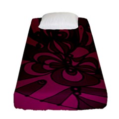 Aubergine Zendoodle Fitted Sheet (single Size) by Mazipoodles