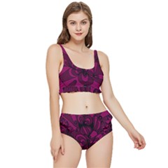 Aubergine Zendoodle Frilly Bikini Set by Mazipoodles