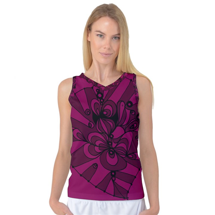 Aubergine Zendoodle Women s Basketball Tank Top