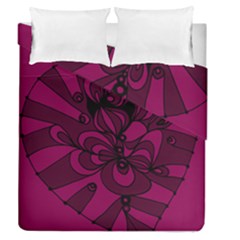 Aubergine Zendoodle Duvet Cover Double Side (queen Size) by Mazipoodles