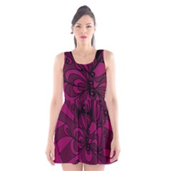 Aubergine Zendoodle Scoop Neck Skater Dress by Mazipoodles