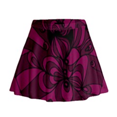 Aubergine Zendoodle Mini Flare Skirt by Mazipoodles