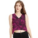 Aubergine Zendoodle V-Neck Cropped Tank Top View1