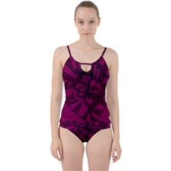 Aubergine Zendoodle Cut Out Top Tankini Set by Mazipoodles