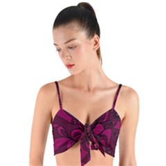 Aubergine Zendoodle Woven Tie Front Bralet by Mazipoodles