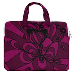 Aubergine Zendoodle Macbook Pro 13  Double Pocket Laptop Bag by Mazipoodles