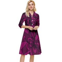 Aubergine Zendoodle Classy Knee Length Dress by Mazipoodles