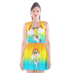 Unicorn Einhorn Licorne Scoop Neck Skater Dress by gasi