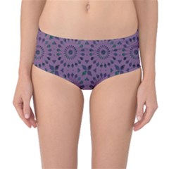 Kaleidoscope Scottish Violet Mid-waist Bikini Bottoms by Mazipoodles