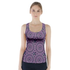 Kaleidoscope Scottish Violet Racer Back Sports Top by Mazipoodles