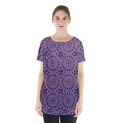 Kaleidoscope Scottish Violet Skirt Hem Sports Top by Mazipoodles