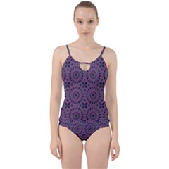 Kaleidoscope Scottish Violet Cut Out Top Tankini Set by Mazipoodles