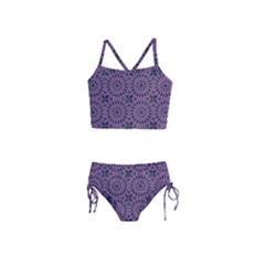 Kaleidoscope Scottish Violet Girls  Tankini Swimsuit by Mazipoodles