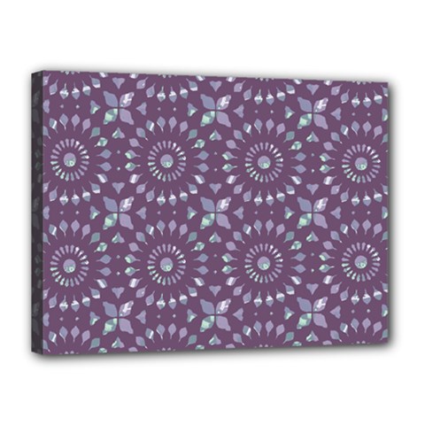 Kaleidoscope Plum Canvas 16  X 12  (stretched) by Mazipoodles