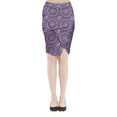 Kaleidoscope Plum Midi Wrap Pencil Skirt by Mazipoodles