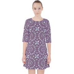 Kaleidoscope Plum Quarter Sleeve Pocket Dress by Mazipoodles