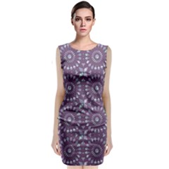 Kaleidoscope Plum Sleeveless Velvet Midi Dress by Mazipoodles