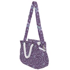 Kaleidoscope Plum Rope Handles Shoulder Strap Bag by Mazipoodles