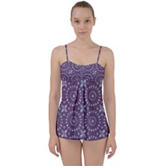 Kaleidoscope Plum Babydoll Tankini Set by Mazipoodles