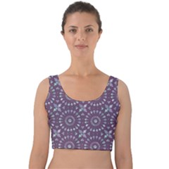 Kaleidoscope Plum Velvet Crop Top by Mazipoodles