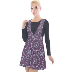 Kaleidoscope Plum Plunge Pinafore Velour Dress by Mazipoodles