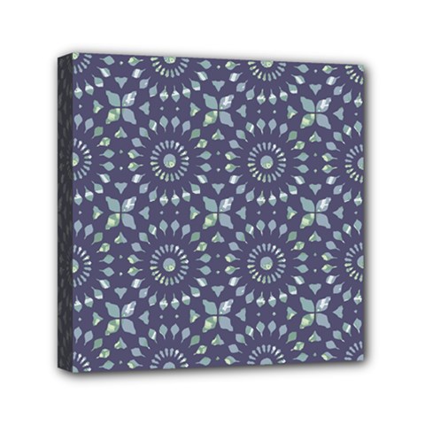 Kaleidoscope Deep Purple Mini Canvas 6  X 6  (stretched) by Mazipoodles