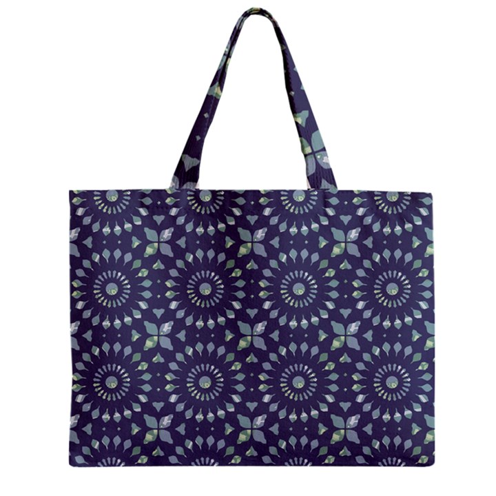 Kaleidoscope Deep Purple Zipper Mini Tote Bag