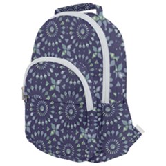 Kaleidoscope Deep Purple Rounded Multi Pocket Backpack by Mazipoodles