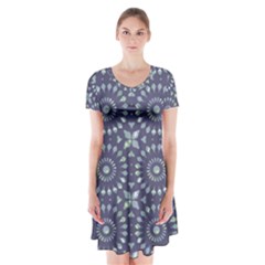 Kaleidoscope Deep Purple Short Sleeve V-neck Flare Dress