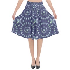 Kaleidoscope Deep Purple Flared Midi Skirt by Mazipoodles