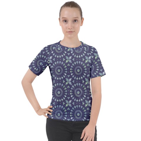 Kaleidoscope Deep Purple Women s Sport Raglan Tee by Mazipoodles