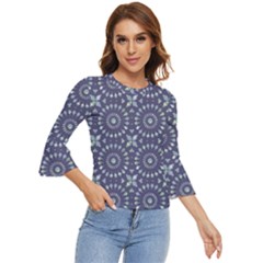 Kaleidoscope Deep Purple Bell Sleeve Top