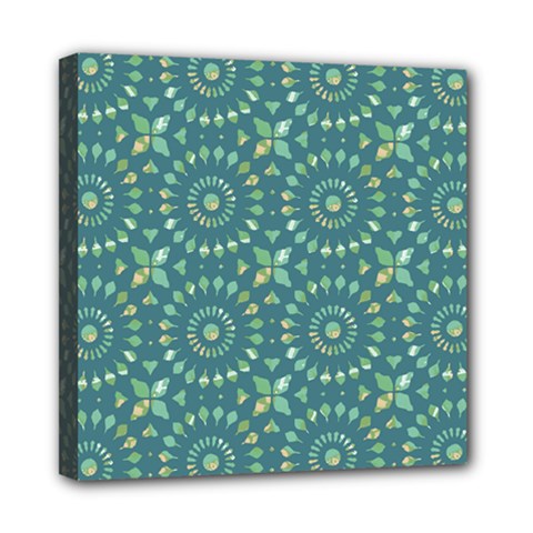 Kaleidoscope Hunter Green Mini Canvas 8  X 8  (stretched) by Mazipoodles