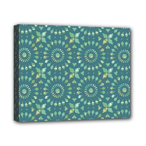 Kaleidoscope Hunter Green Canvas 10  X 8  (stretched) by Mazipoodles