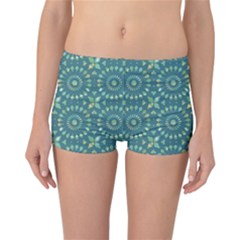 Kaleidoscope Hunter Green Reversible Boyleg Bikini Bottoms by Mazipoodles