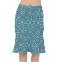 Kaleidoscope Hunter Green Short Mermaid Skirt by Mazipoodles