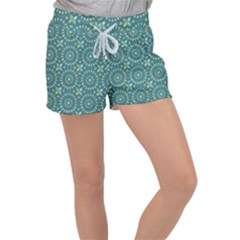 Kaleidoscope Hunter Green Velour Lounge Shorts by Mazipoodles