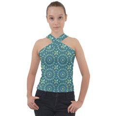 Kaleidoscope Hunter Green Cross Neck Velour Top by Mazipoodles