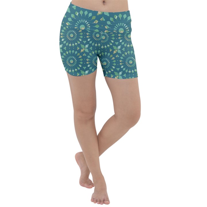 Kaleidoscope Hunter Green Lightweight Velour Yoga Shorts