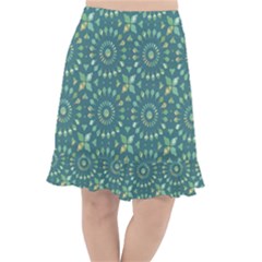 Kaleidoscope Hunter Green Fishtail Chiffon Skirt by Mazipoodles