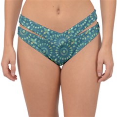 Kaleidoscope Hunter Green Double Strap Halter Bikini Bottom by Mazipoodles