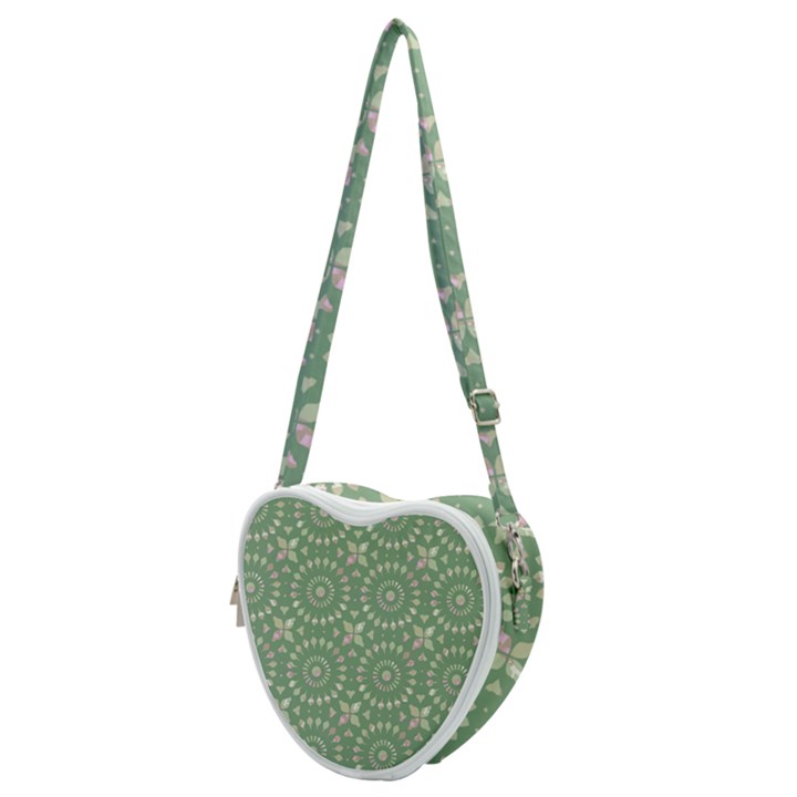 Kaleidoscope Peaceful Green Heart Shoulder Bag