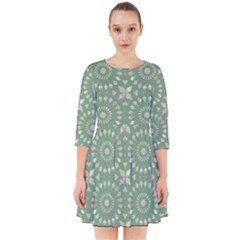 Kaleidoscope Peaceful Green Smock Dress by Mazipoodles