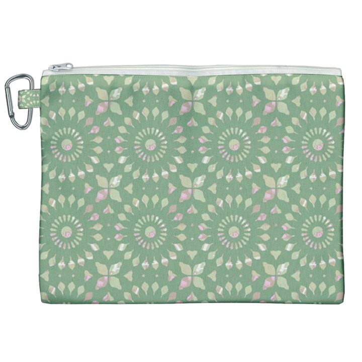 Kaleidoscope Peaceful Green Canvas Cosmetic Bag (XXL)